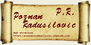 Poznan Radusilović vizit kartica
